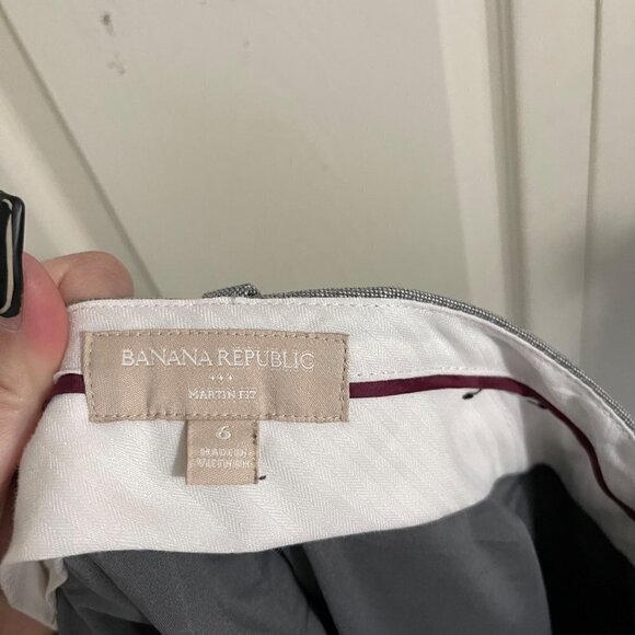 Banana Republic Womens Gray Mid Rise Pockets Martin Fit Trouser Pants Size 6 - Picture 2 of 7